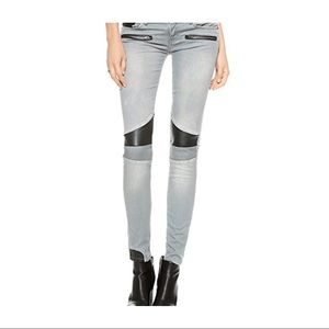 Etienne Marcel Grey Jeans with faux leather.